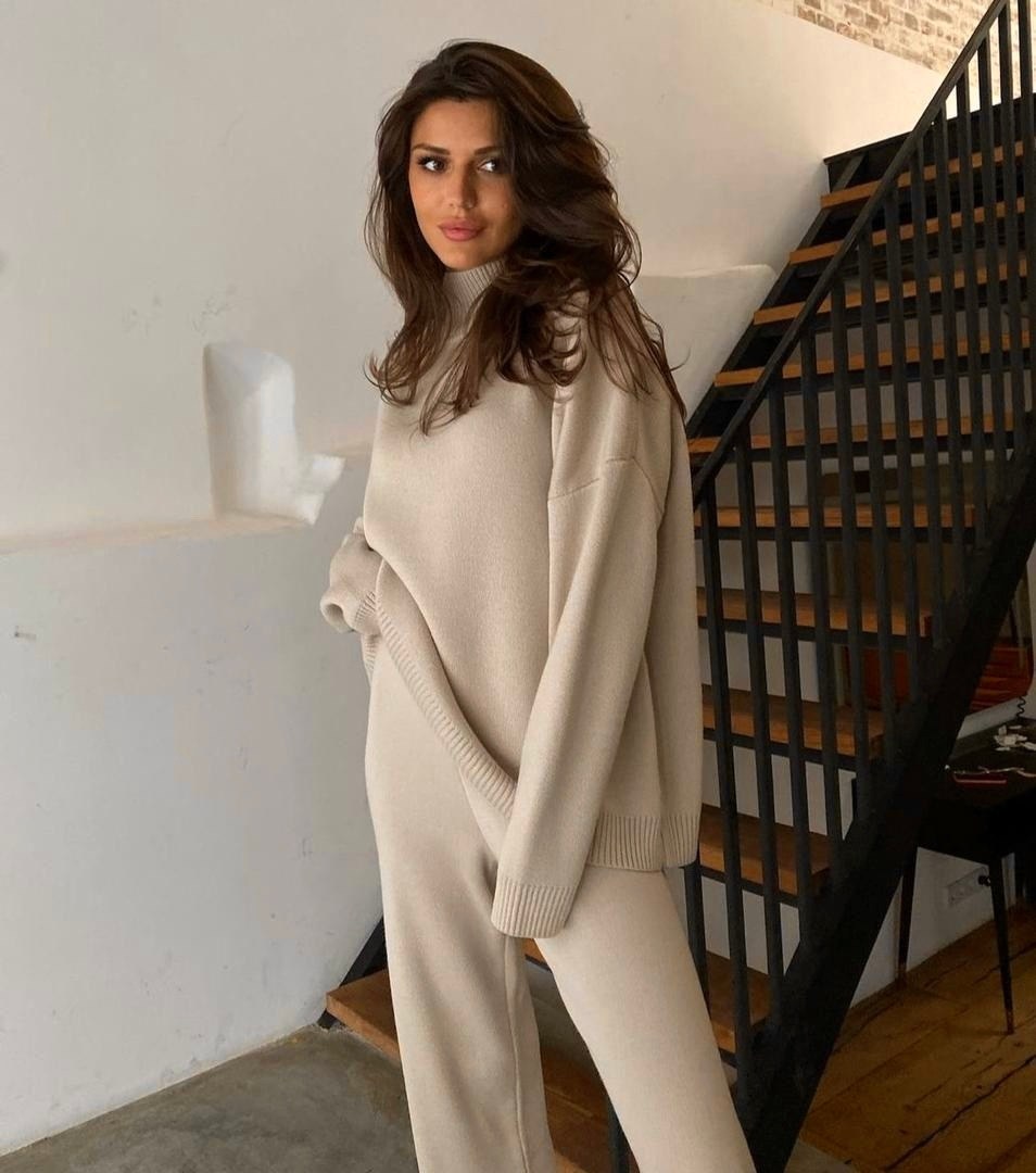 трикотажный костюм женский с брюками,костюм двойка кашемир,теплый трикотажный костюм,трикотажные костюмы,брючный костюм лапша женский