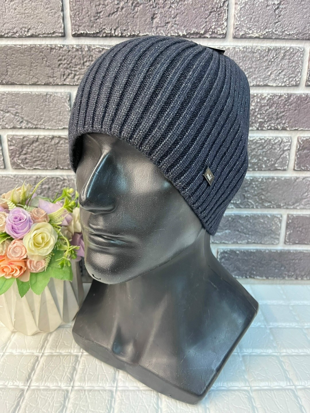 шапка мужская,вязаная мужская шапка,шапка мужская на флисе,шапка мужская с отворотом,шапка для мужчины