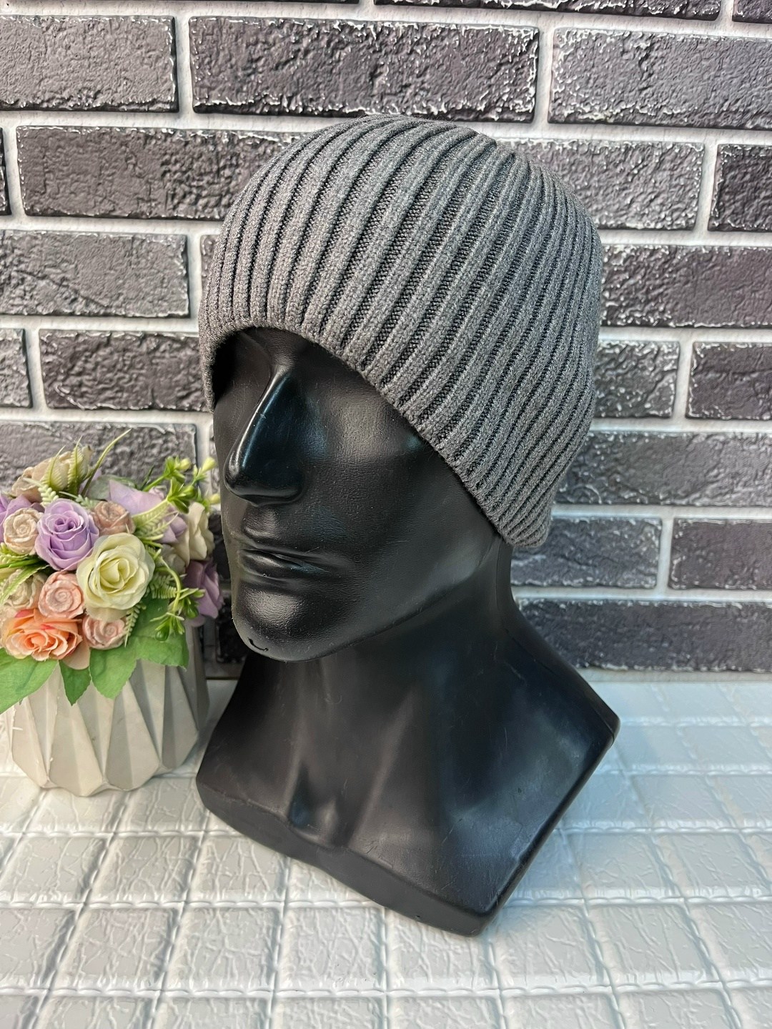 шапка мужская,вязаная мужская шапка,шапка мужская зимняя,шапка мужская на флисе,шапка мужская с отворотом