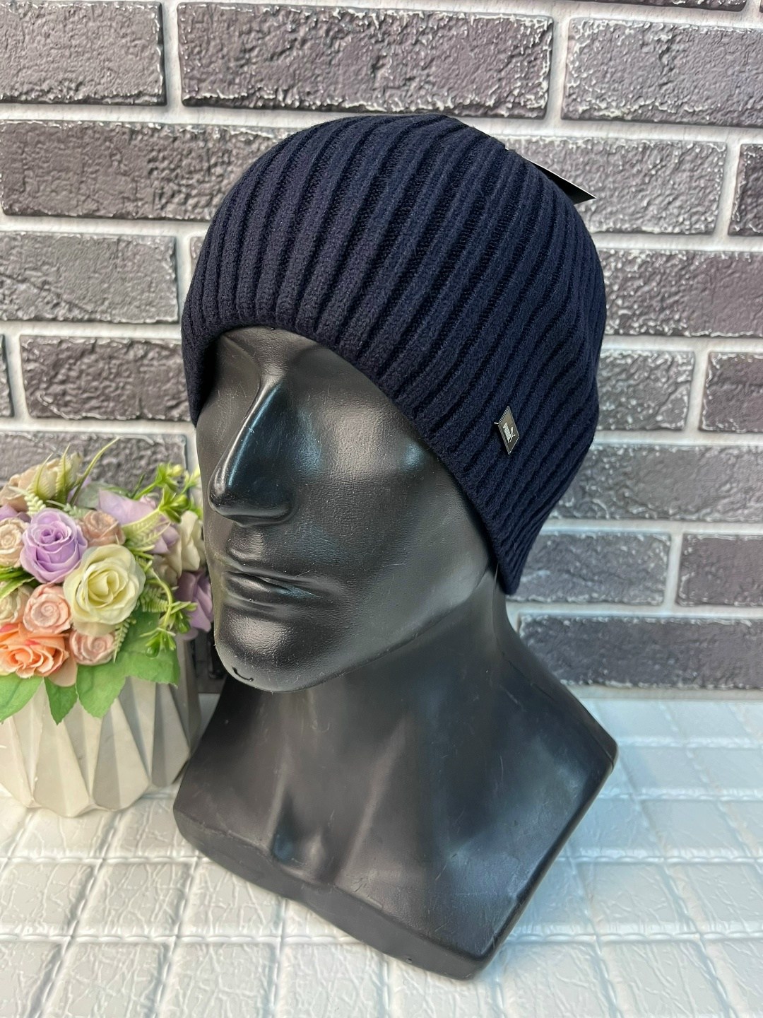 шапка мужская,вязаная мужская шапка,шапка мужская на флисе,шапка мужская с отворотом,шапка для мужчины