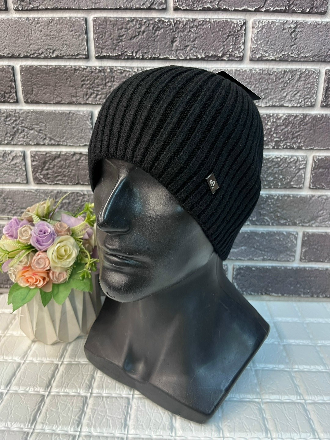 шапка мужская,шапка мужская на флисе,вязаная мужская шапка,шапка мужская с отворотом,мужская шапка бини