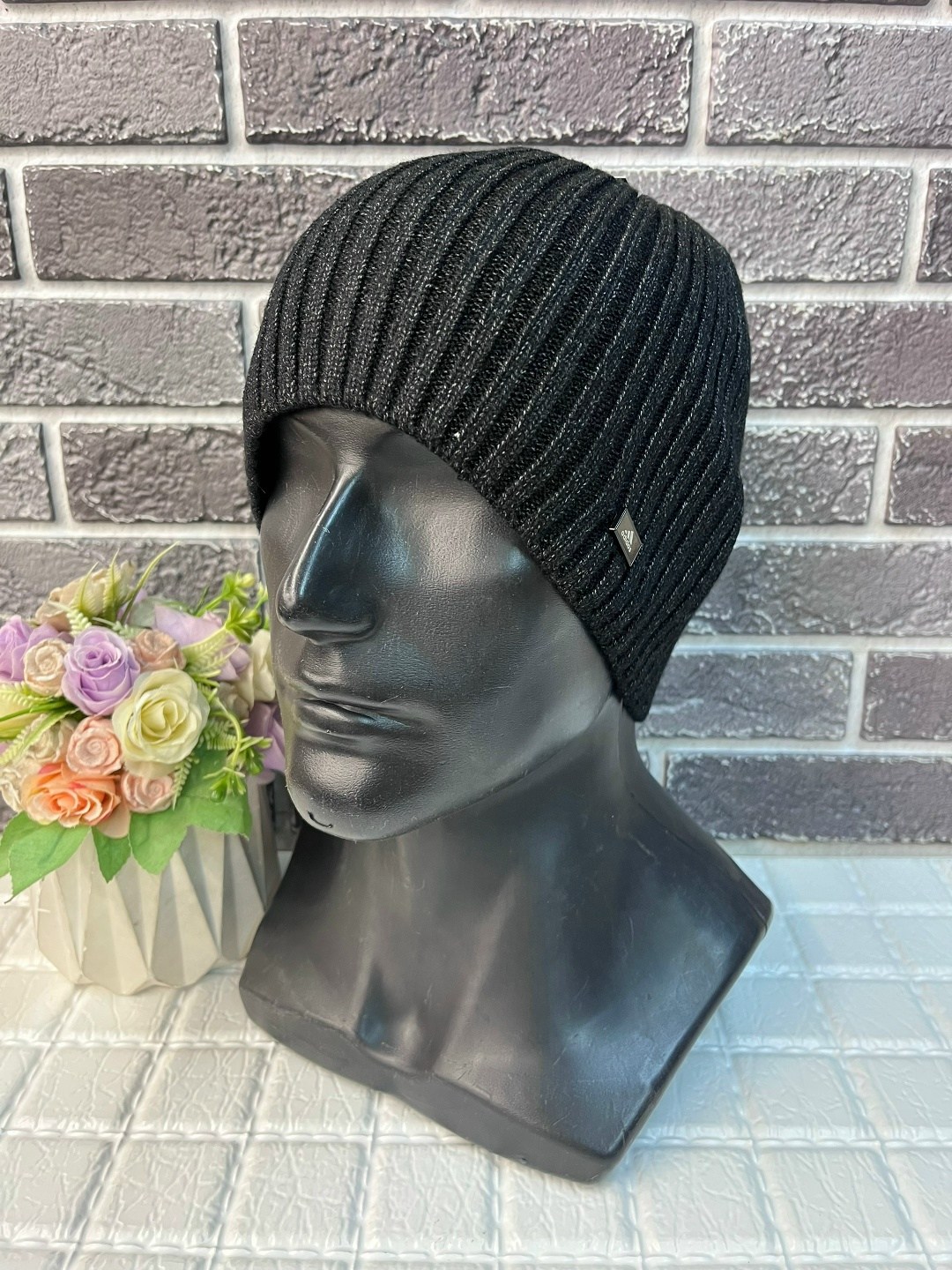 шапка мужская,шапка мужская на флисе,вязаная мужская шапка,шапка мужская с отворотом,мужская шапка бини