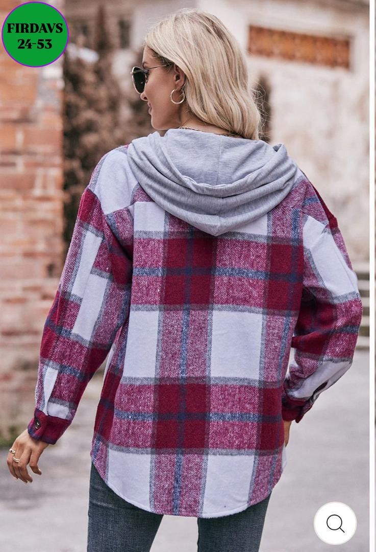 рубашка в клетку с капюшоном,рубашка с капюшоном,рубашка в клетку женская,клетчатая кофта,рубашка женская теплая в клетку