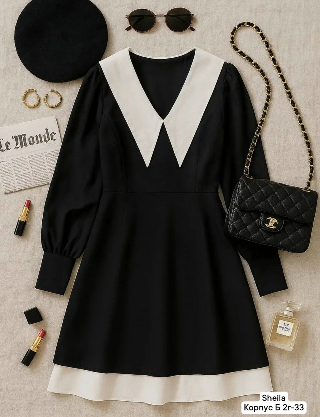 черное платье с белым воротником,платье с воротником,платье с белым воротником,школьное платье,платье с белым воротничком