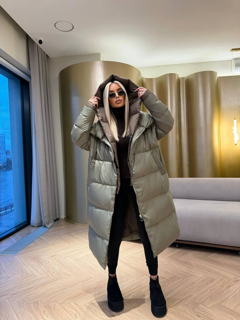 пуховик повседневный,стильные пуховики,длинные пуховики,удлиненный пуховик,пуховик