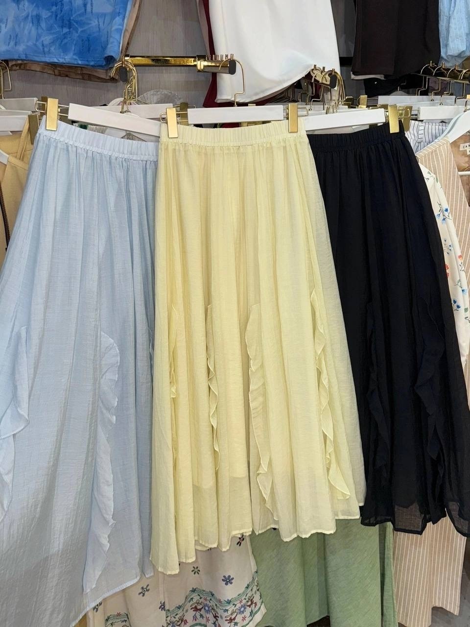 женская длинная юбка,длинная белая юбка,юбка в корейском стиле,длинная юбка,шифоновая юбка
