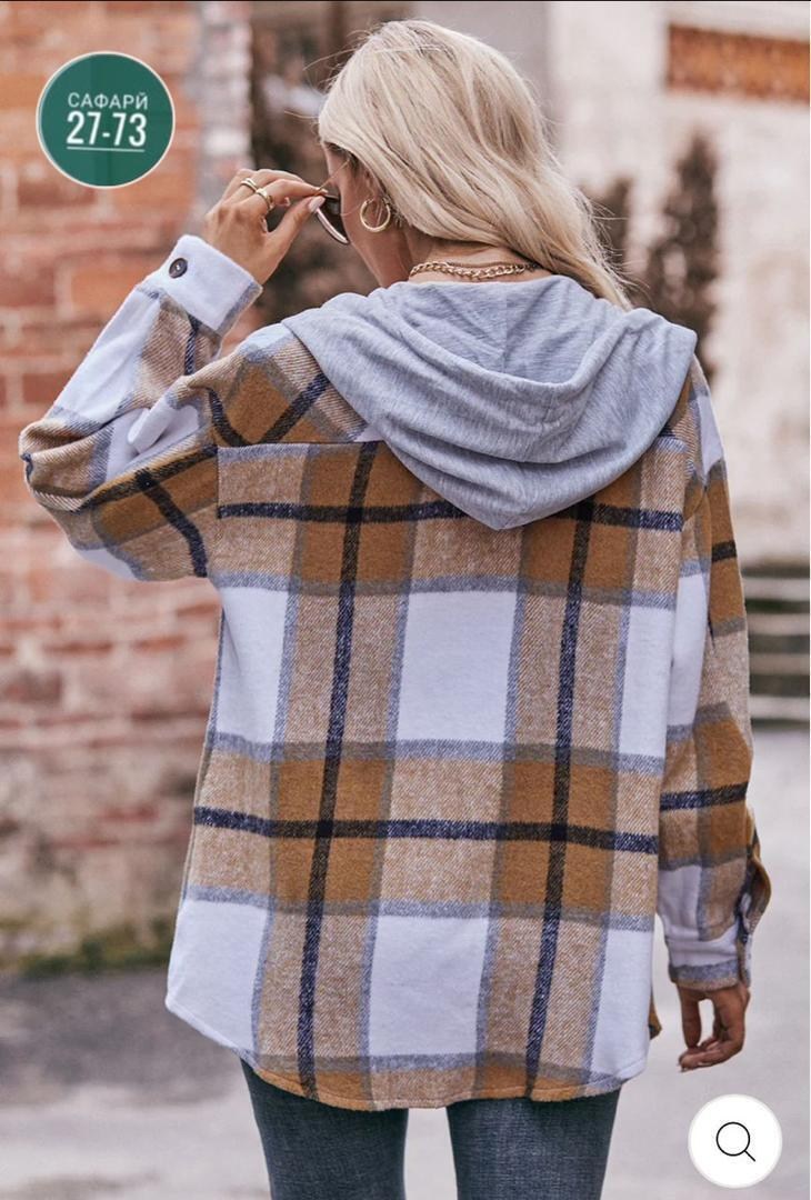 рубашка в клетку с капюшоном,рубашка с капюшоном,рубашка в клетку женская,клетчатая кофта,рубашка женская теплая в клетку