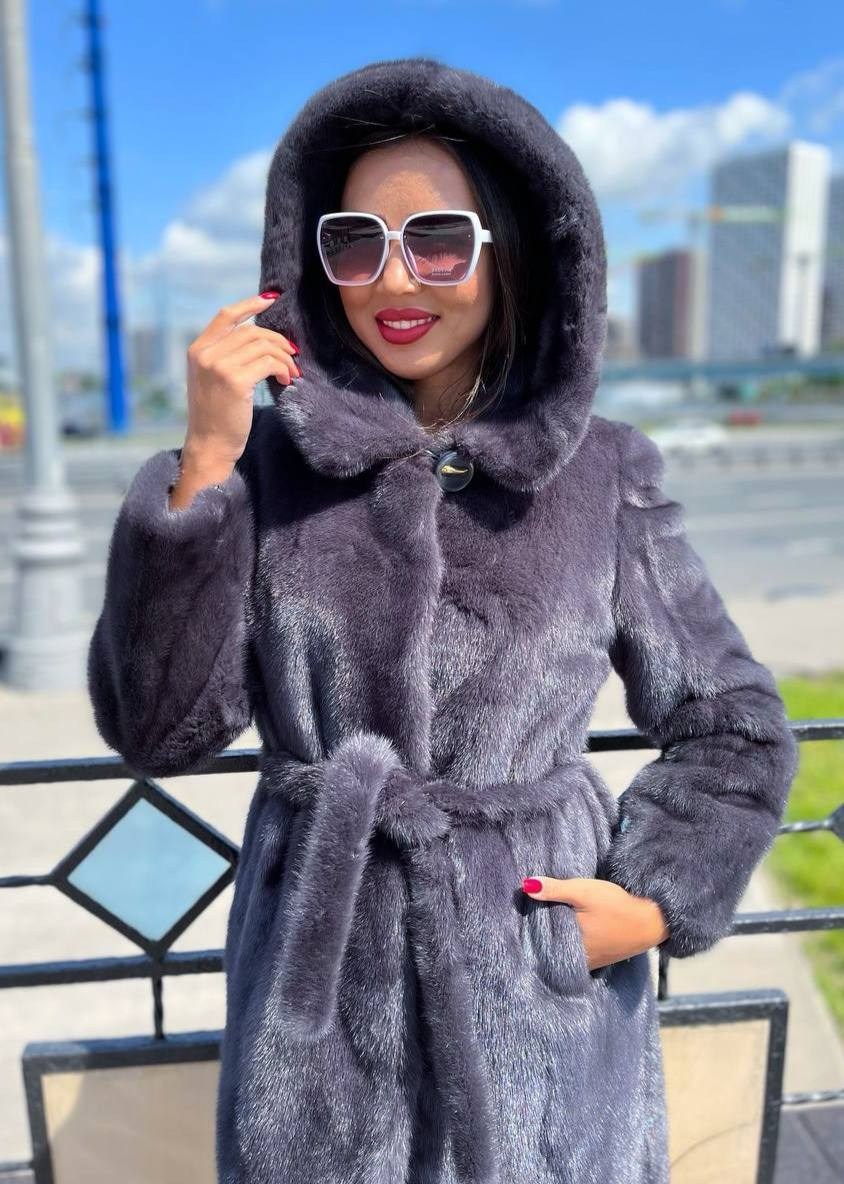 шуба норковая с капюшоном,шубы норковые,шуба норка,норковая шуба графит,шуба норковая женская