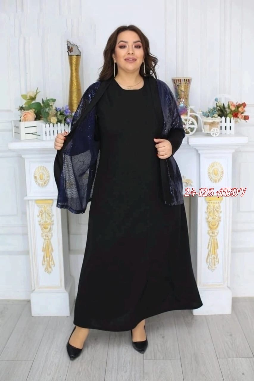 одежда больших размеров,платье большие размеры,платье с накидкой,костюмы двойки,креповая накидка