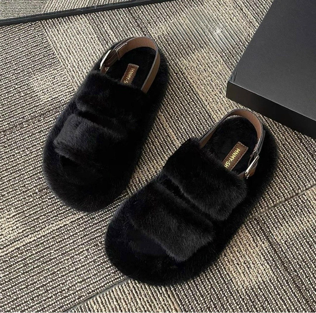 меховые тапочки,домашние меховые тапочки,,шлепки с мехом,женские меховые тапочки