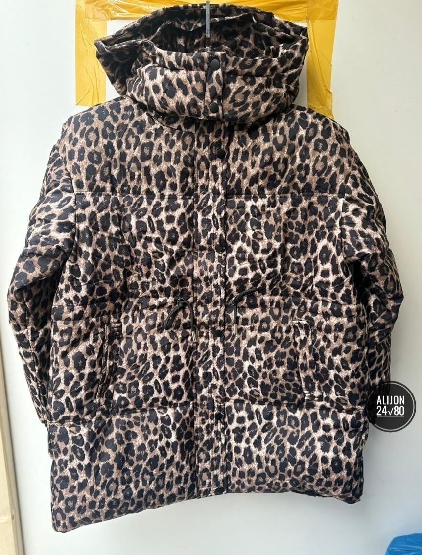 пуховик двусторонний,демисезонная куртка,куртка женская,леопардовая куртка,куртка