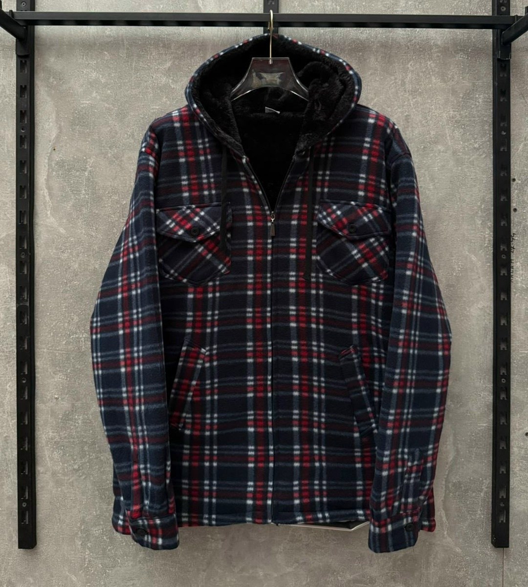 повседневная куртка,куртка теплая,рубашка с капюшоном,клетчатая куртка,рубашка с капюшоном мужская