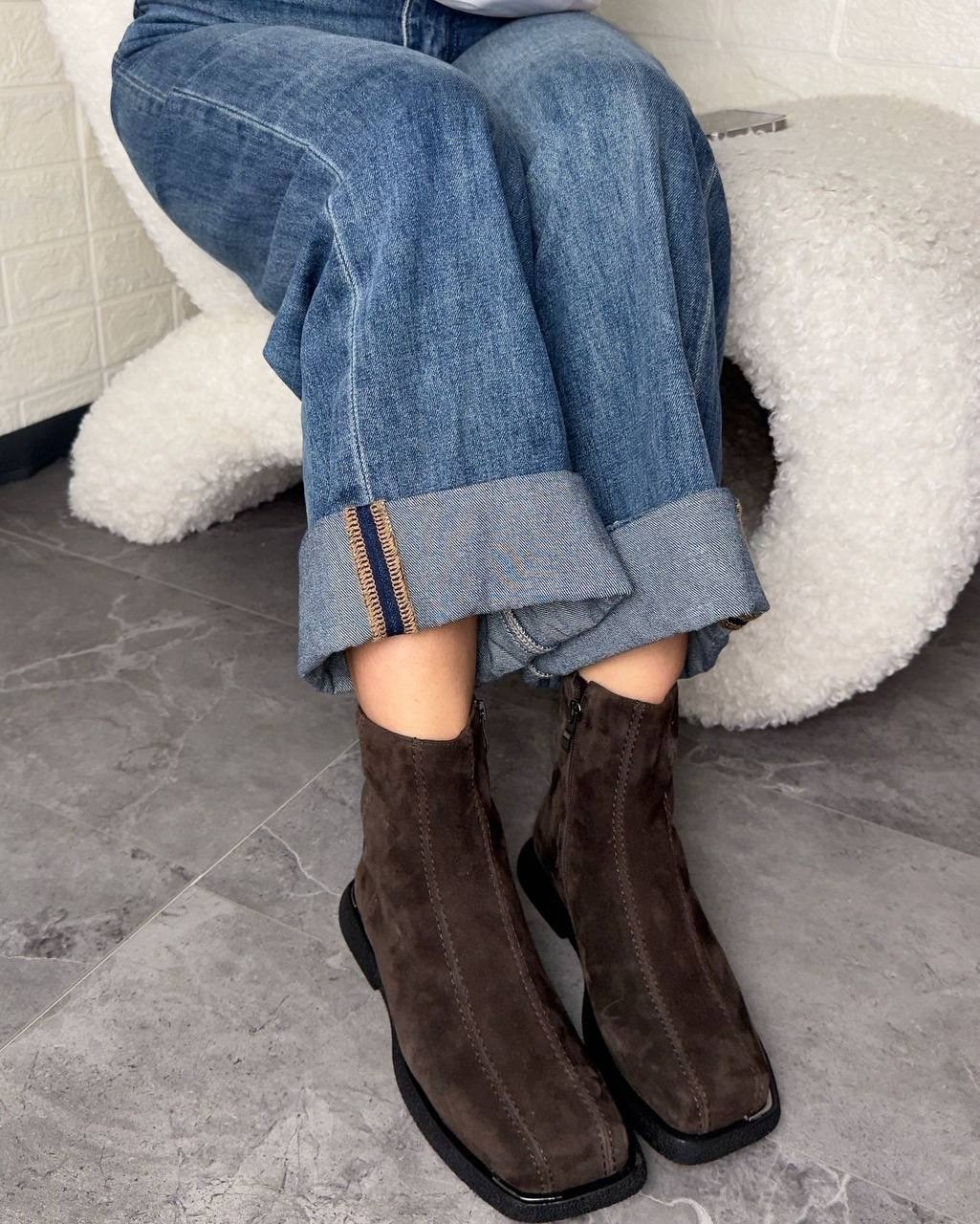 ,замшевые ботинки,ботинки демисезонные натуральная замша челси,замшевые ботинки челси, женская