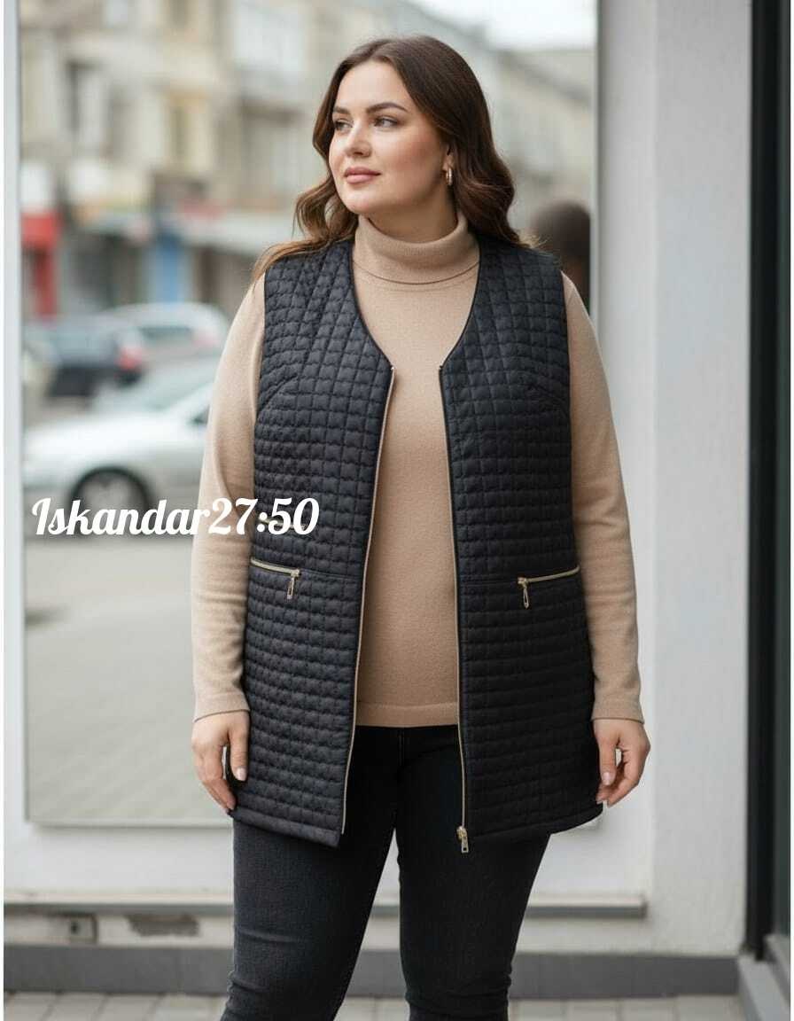 жилетка женская,жилет женский,женская жилетка больших размеров,жилетка удлиненная,жилет на синтепоне
