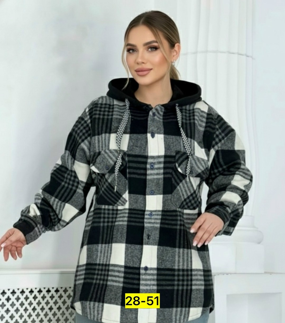 теплая рубашка,рубашка с капюшоном,рубашки на меху,рубашка оверсайз теплая в клетку,