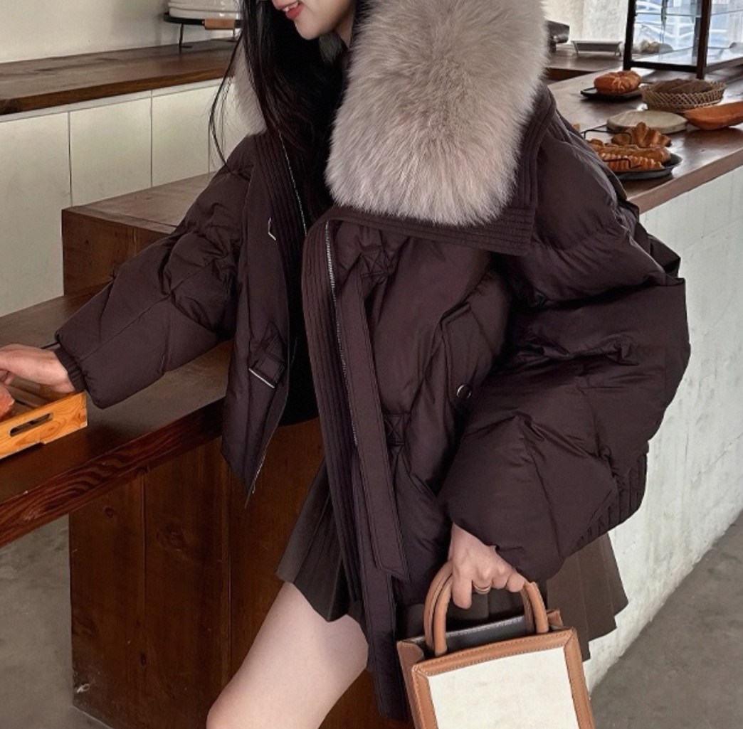 короткий пуховик,зимние женские куртки,пуховик с меховым воротником,куртка пуховик,куртка меховая