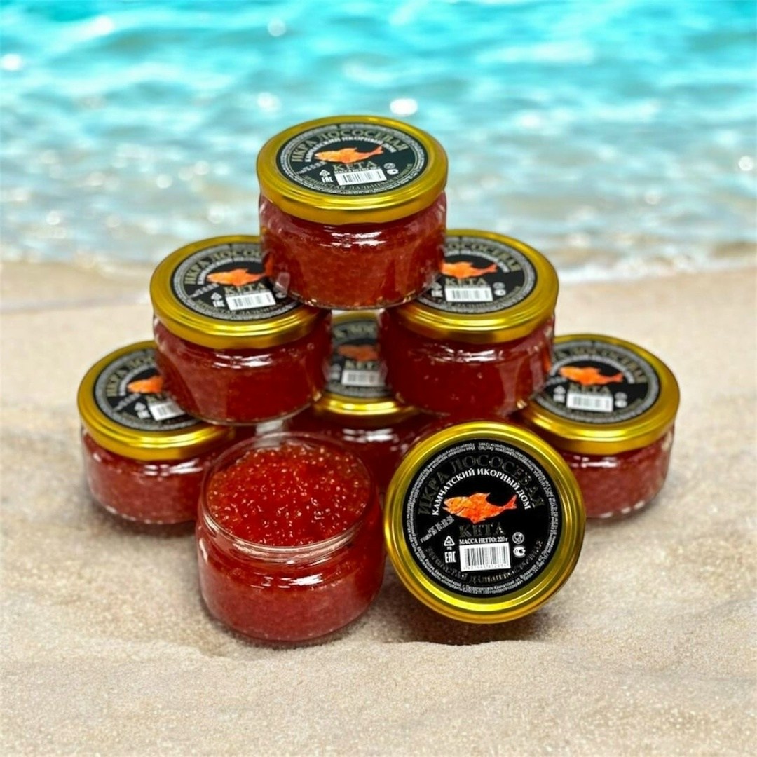 икра лососевая камчатская 220 грамм,икра лососевая зернистая премиум,икра лососевая сахалинская 220гр,икра красная лососевая,икра красная