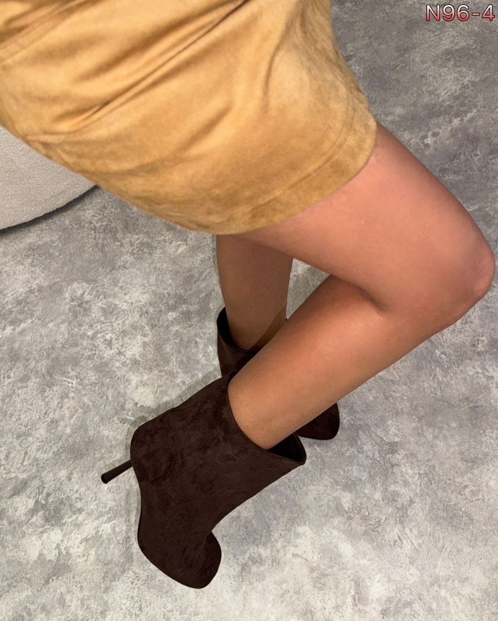 замшевые ботильоны,ботильоны женские,коричневые ботильоны,ботильоны модные,демисезонные ботильоны