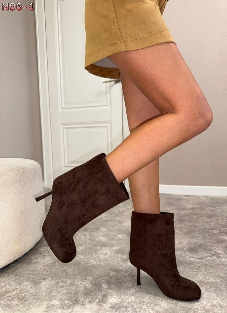 замшевые ботильоны,ботильоны женские,коричневые ботильоны,ботильоны модные,демисезонные ботильоны