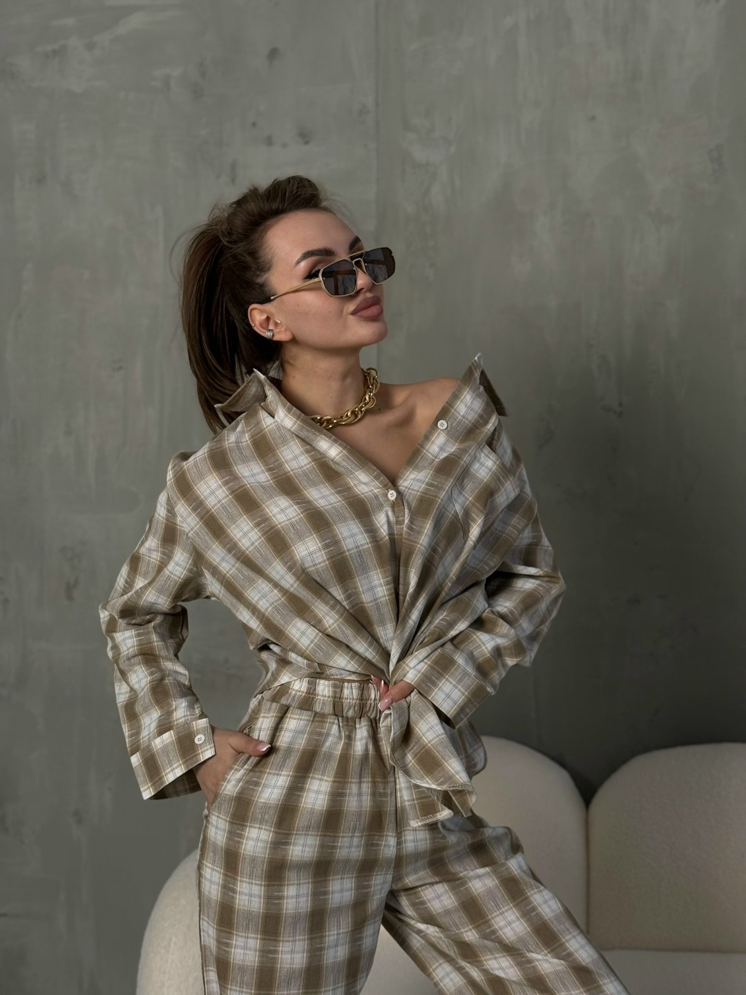 костюм в клетку,костюмы двойки,рубашка женская оверсайз в клетку,рубашка в клетку женская,стильная рубашка
