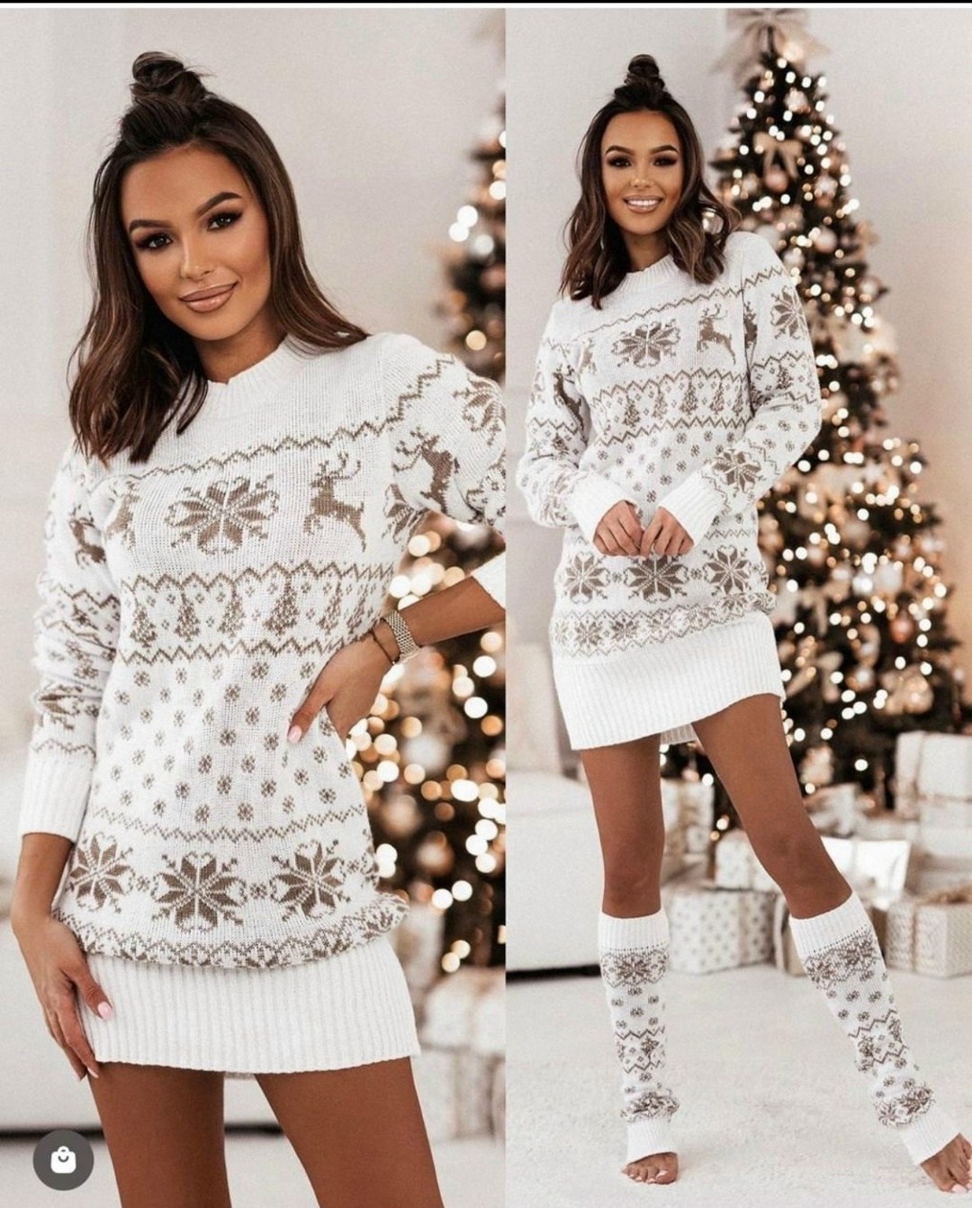 туника новогодняя,туника вязаная с оленями,вязаное платье свитер,теплая новогодняя туника,новогодние свитера