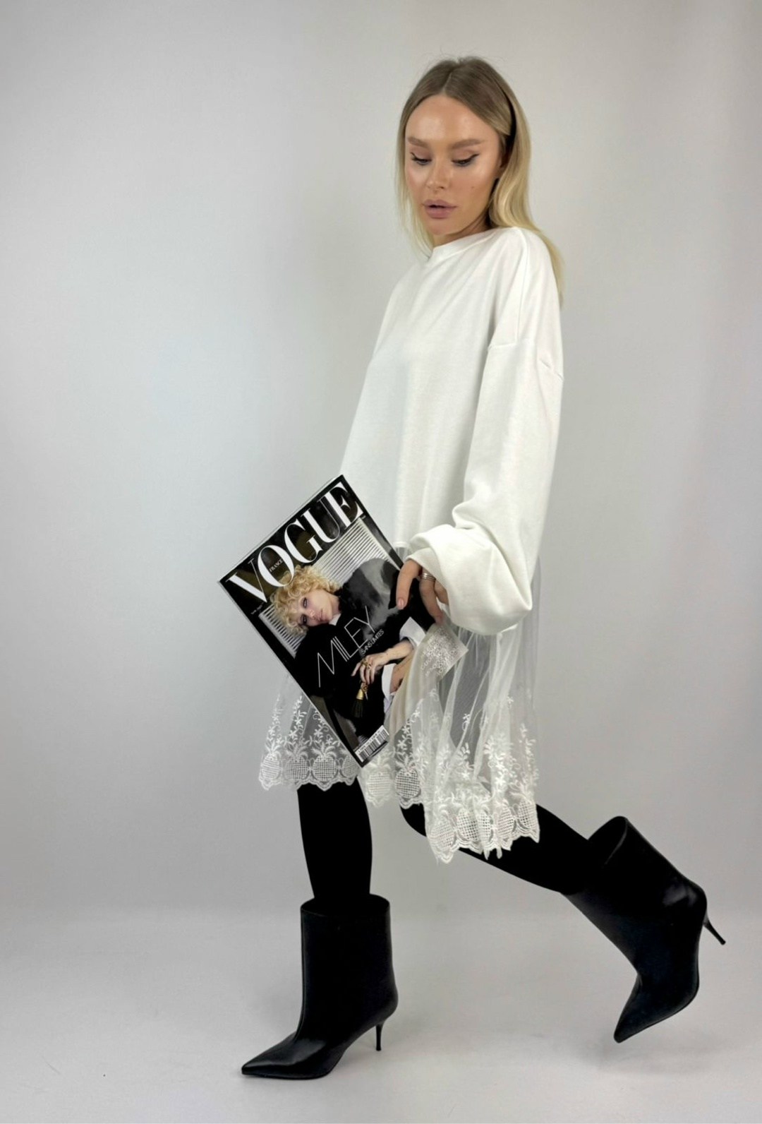 серый свитшот,свитшот женская,свитшот оверсайз,кружевная юбка