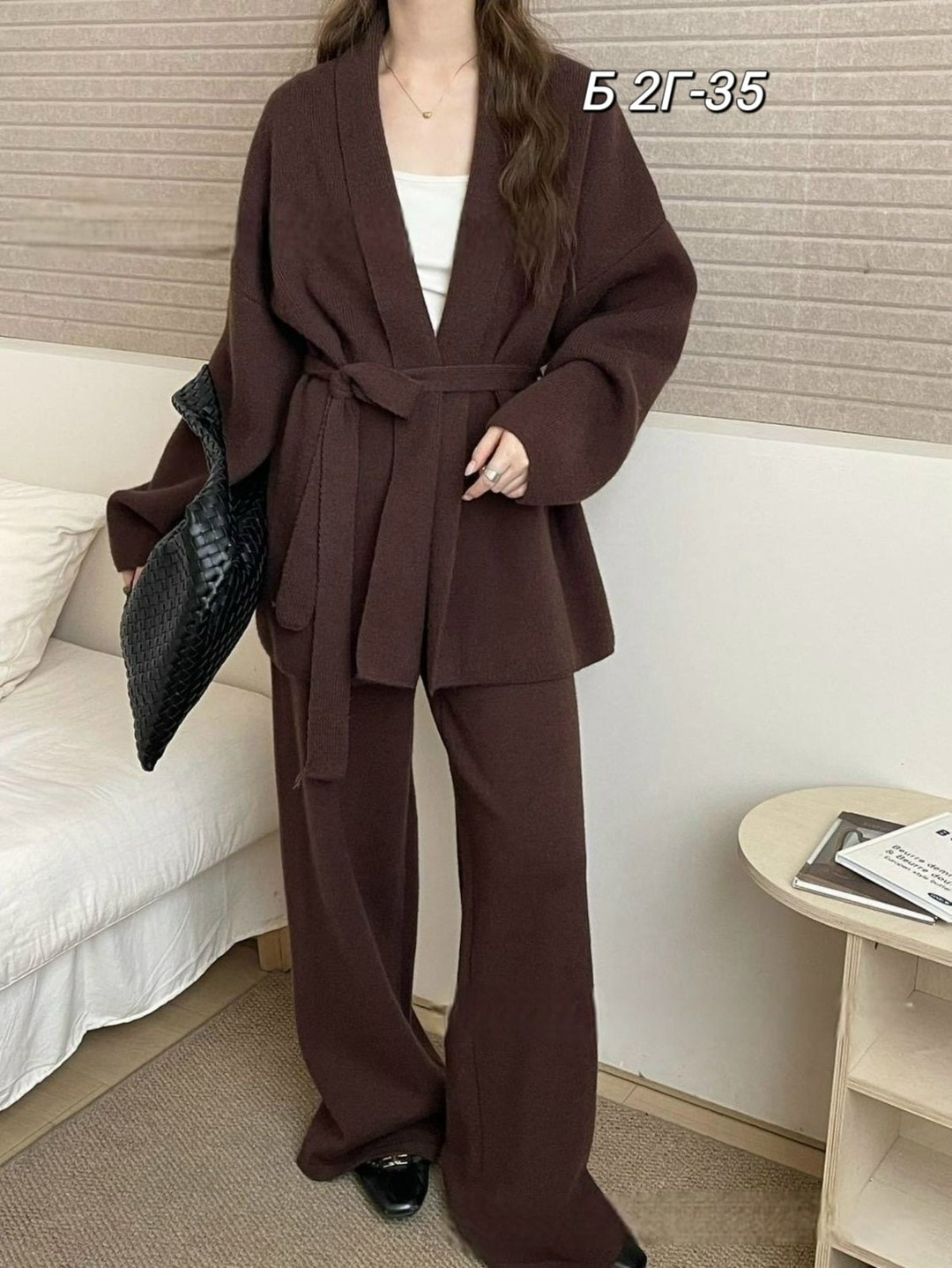 элегантные кардиганы,трикотажный костюм,вязаный кардиган,кардиган с поясом,костюм вязаной