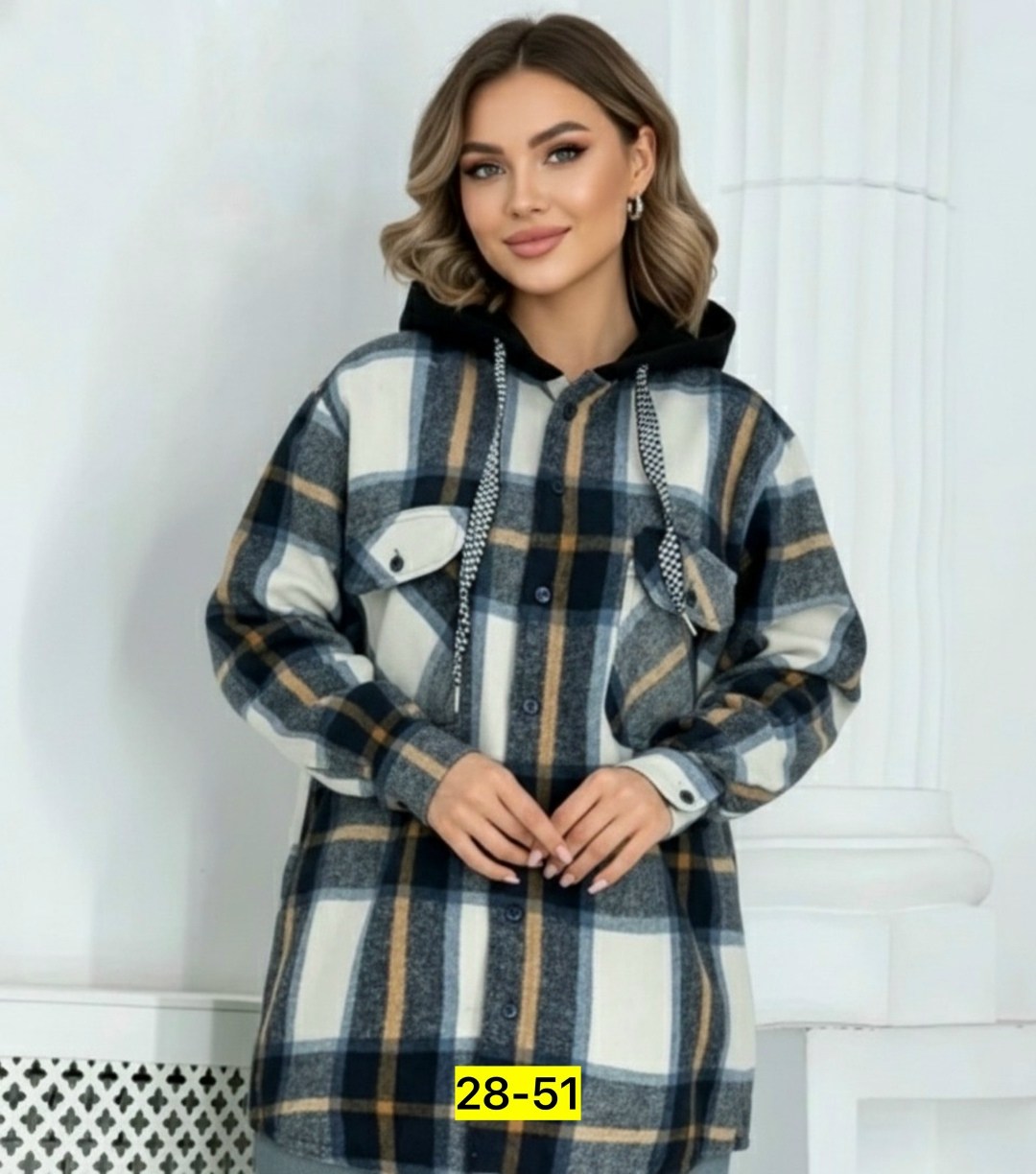 теплая рубашка,рубашка с капюшоном,рубашки на меху,рубашка оверсайз теплая в клетку,