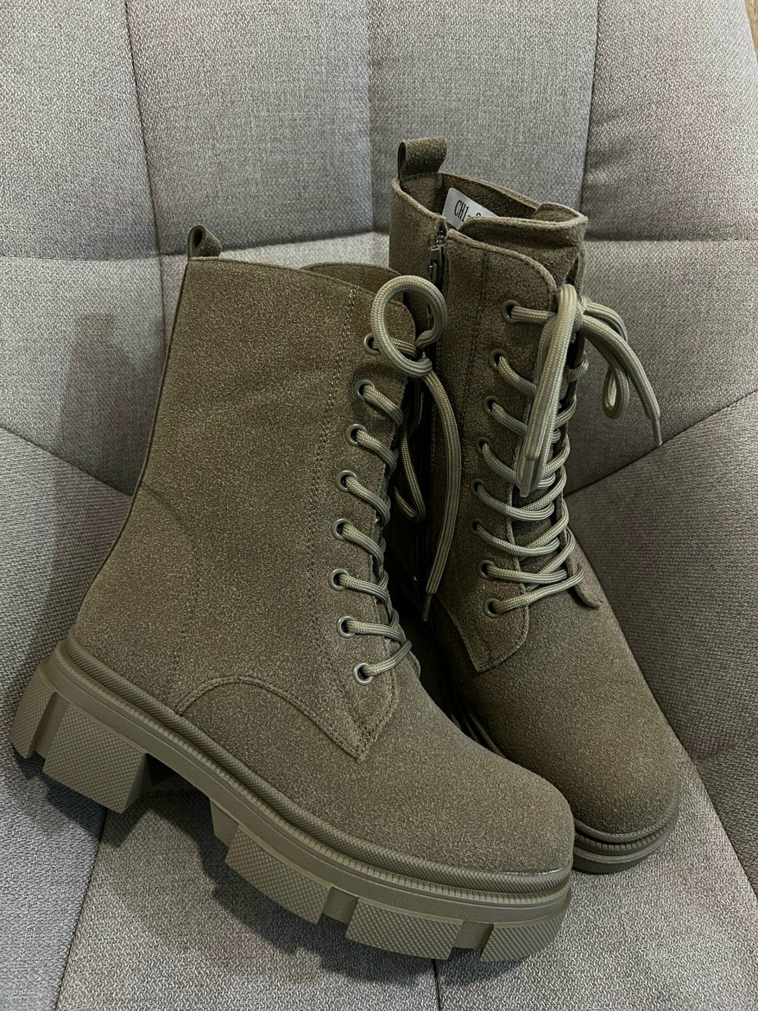 ботинки женские,,женская ,эконика высокие ботинки хаки,женские высокие ботинки