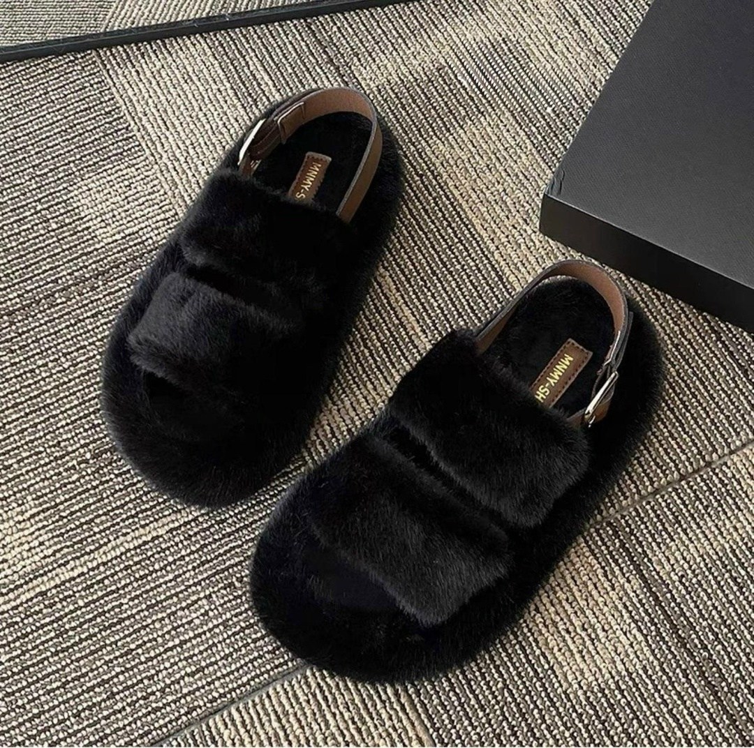 меховые тапочки,домашние меховые тапочки,,шлепки с мехом,женские меховые тапочки