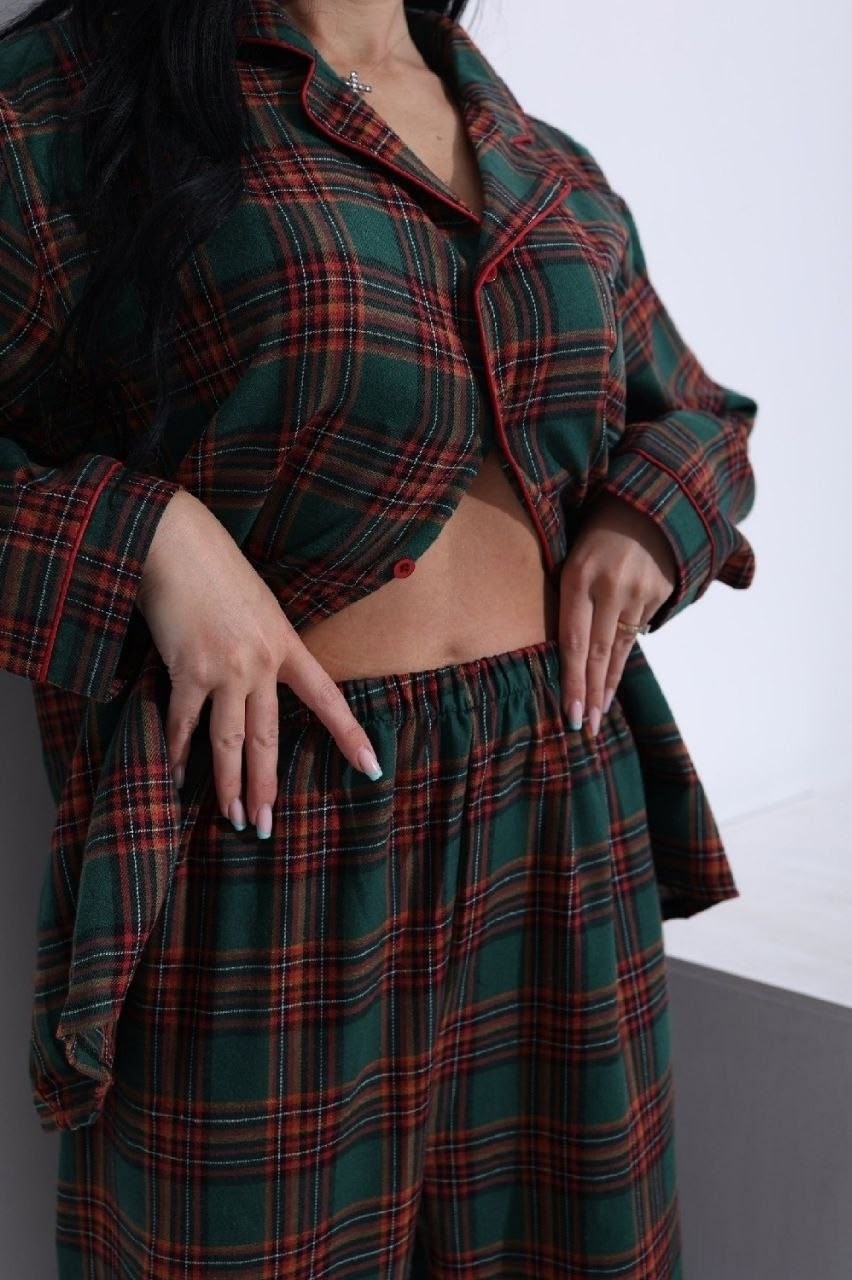 пижама женская,пижама в клетку,пижама со штанами в клетку,пижама костюм для дома,пижама женская хоум стайл