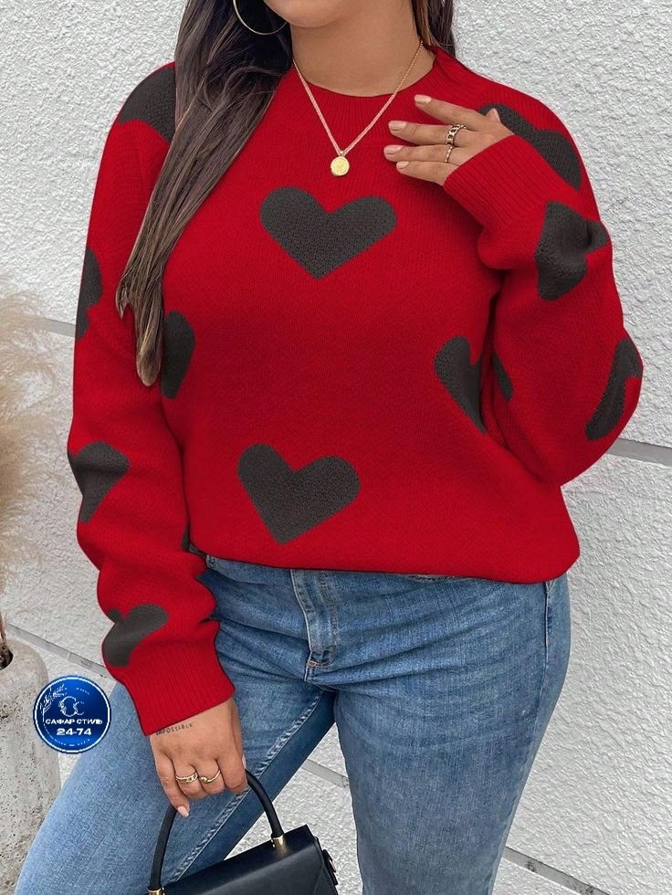 модные свитера,свитера женские,свитера вязаные,свитер оверсайз с сердечками,свитер джемпер