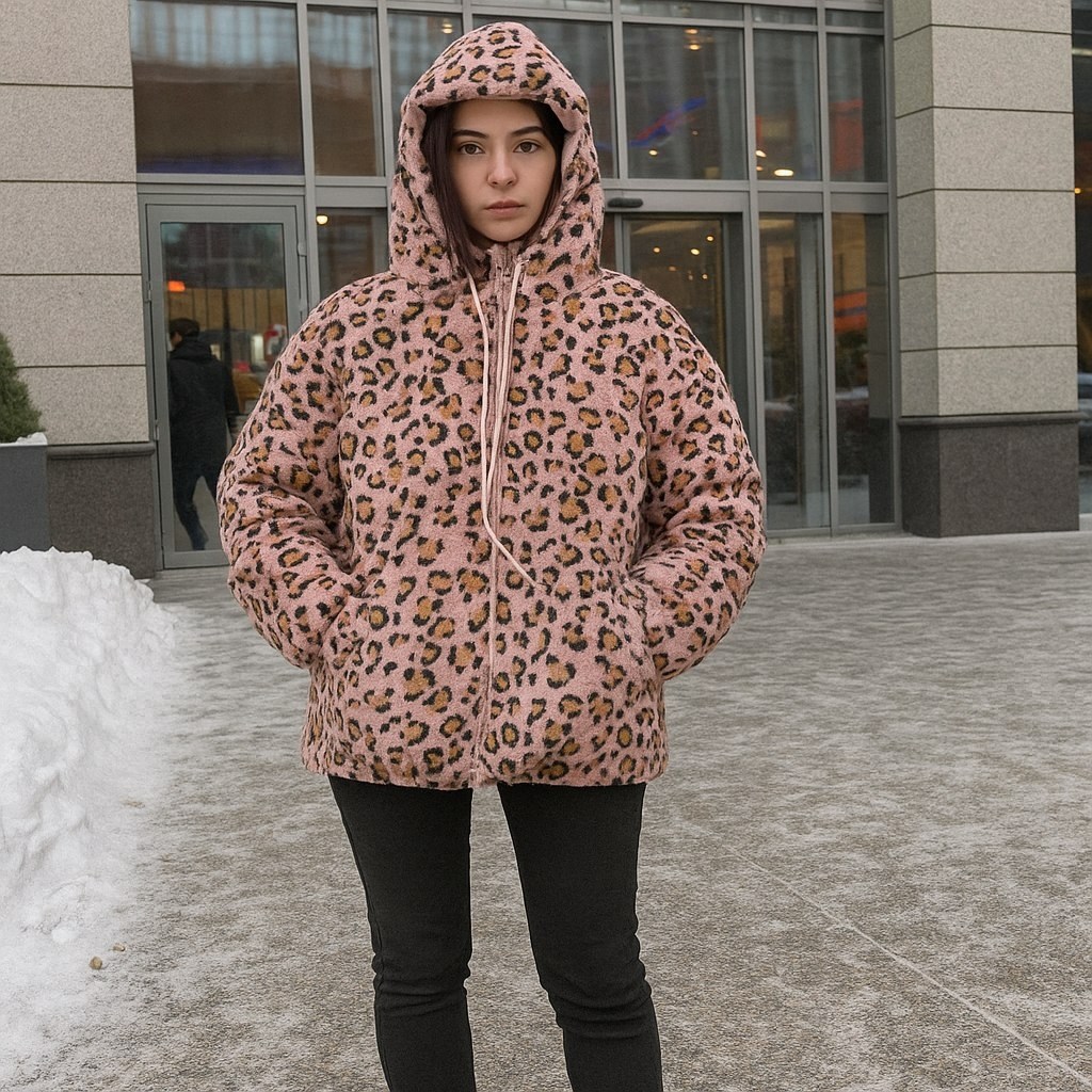 леопардовая куртка,gulliver леопардовая куртка,куртка с капюшоном,куртка женская,куртка зимний с капюшоном