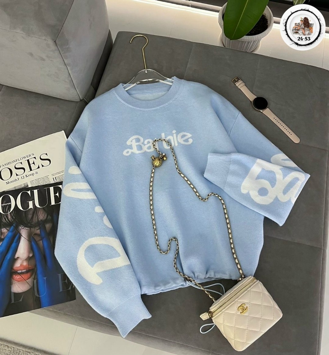 кофта модная,свитшот женская,кофта barbie,кофта женская,свитер с надписью barbie