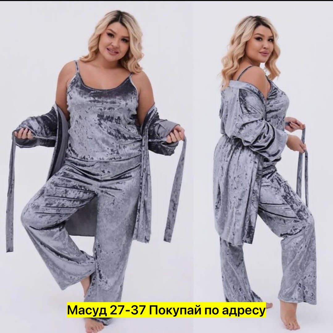 женская пижама больших размеров,пижама комплект женская,пижама женская 4ка велюр,велюровый костюм больших размеров,костюм пижама женский
