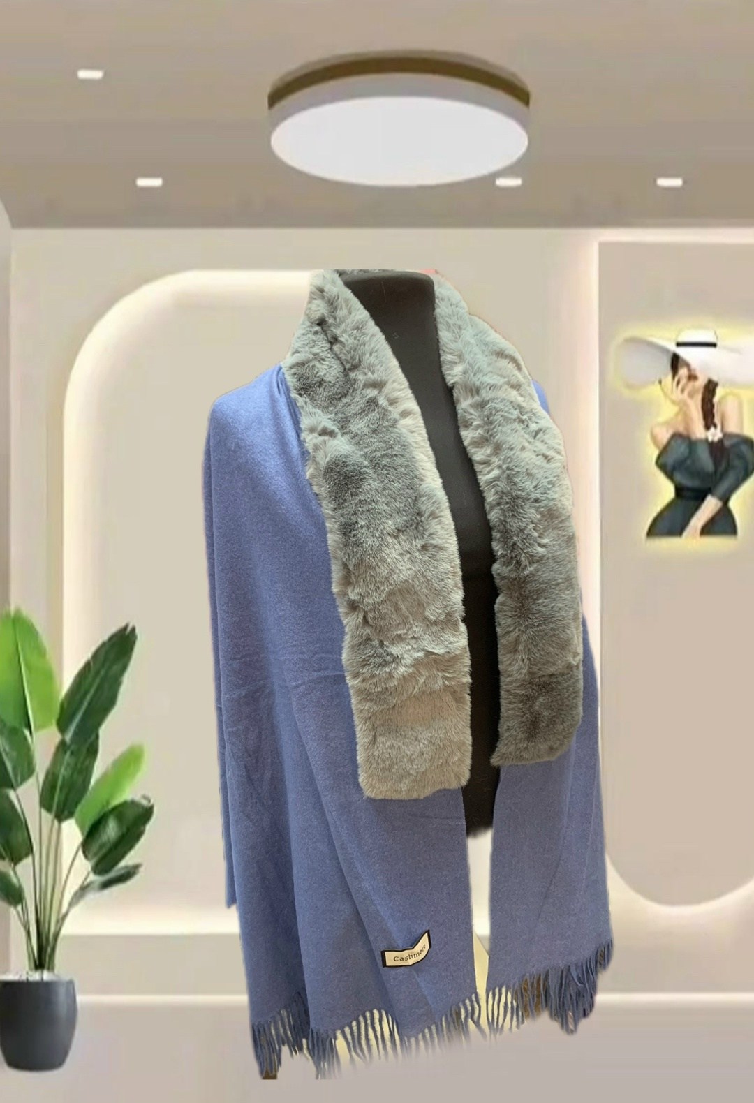 женская накидка,накидки,вязаная накидка,теплая накидка,меховая накидка