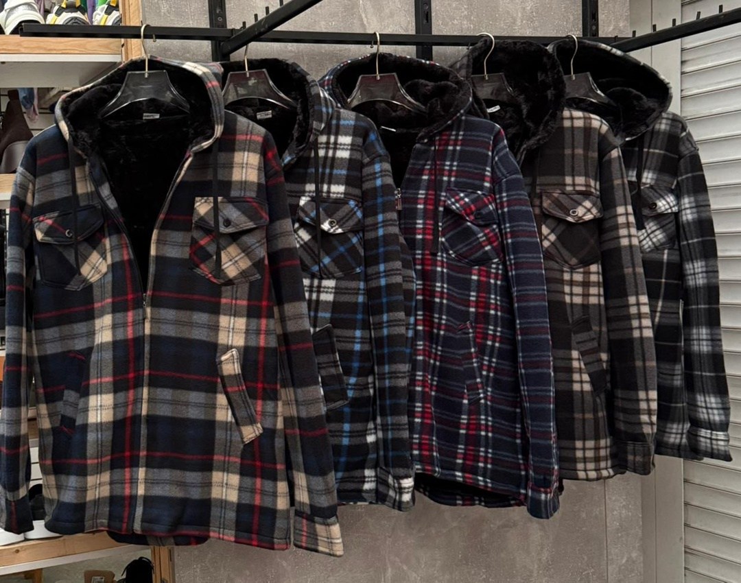 повседневная куртка,куртка теплая,рубашка с капюшоном,клетчатая куртка,рубашка с капюшоном мужская