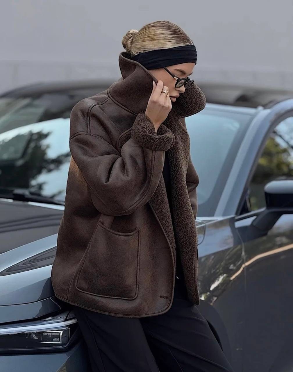 дубленка оверсайз,стильная дубленка,замшевая куртка,женская куртка,пальто и куртки