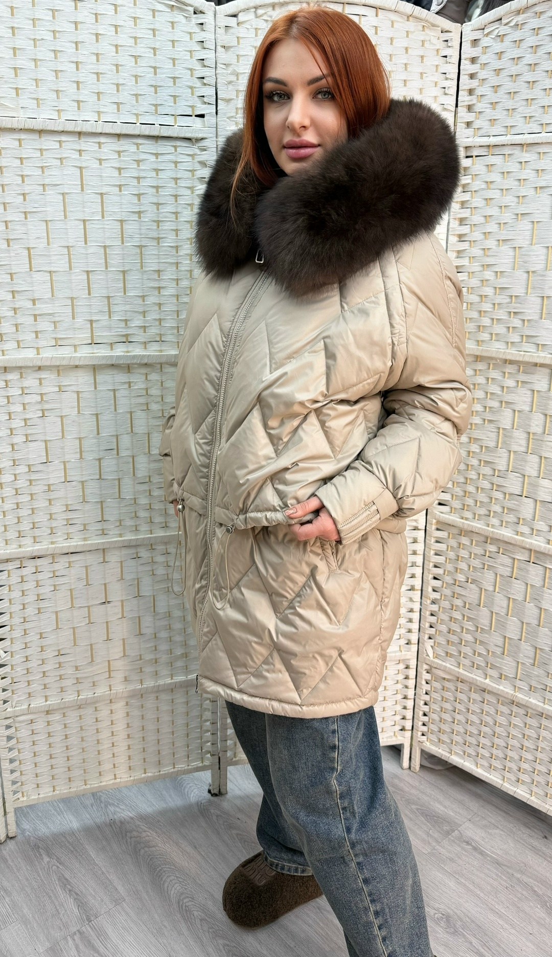 стильные пуховики,пуховики с мехом,пуховик утепленный,женские пуховики,пуховик бежевый