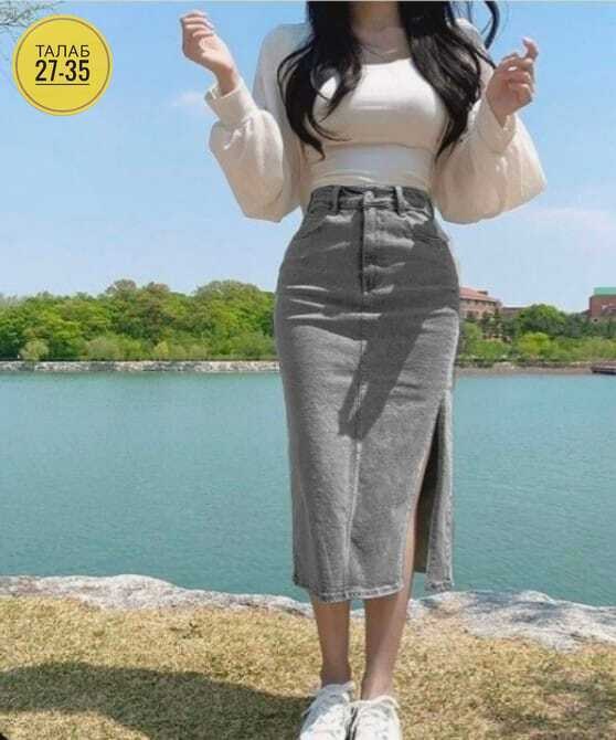 юбка джинсовая женская,юбка джинсовая,джинсовая юбка миди,длинная джинсовая юбка,юбка джинсовая до середины икры