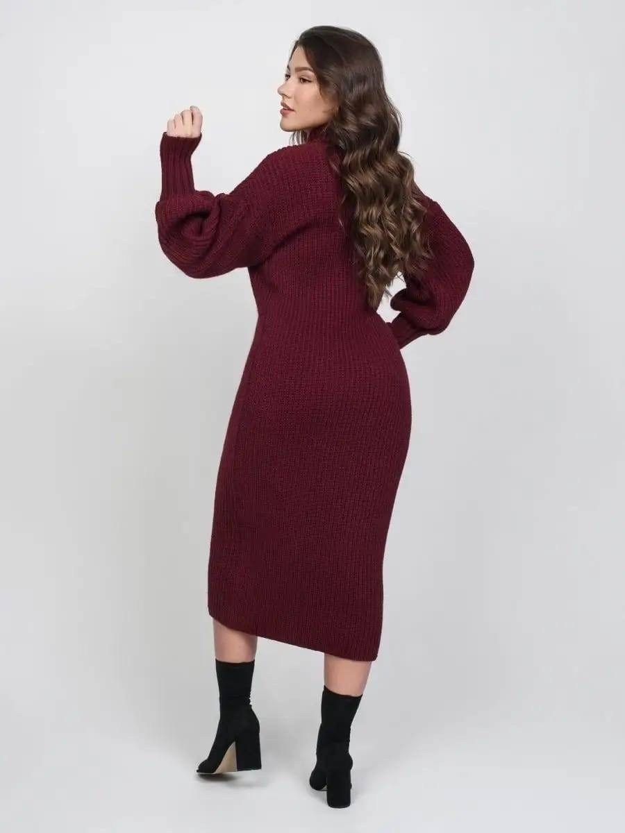 платье вязаное,платье вязаное миди,платье вязаное теплое,бордовое платье,бордовое вязаное платье