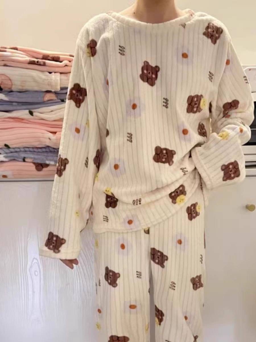 теплая пижама женская,теплая пижама,пижама домашний одежда,женские пижамные комплекты,пижама для женщин