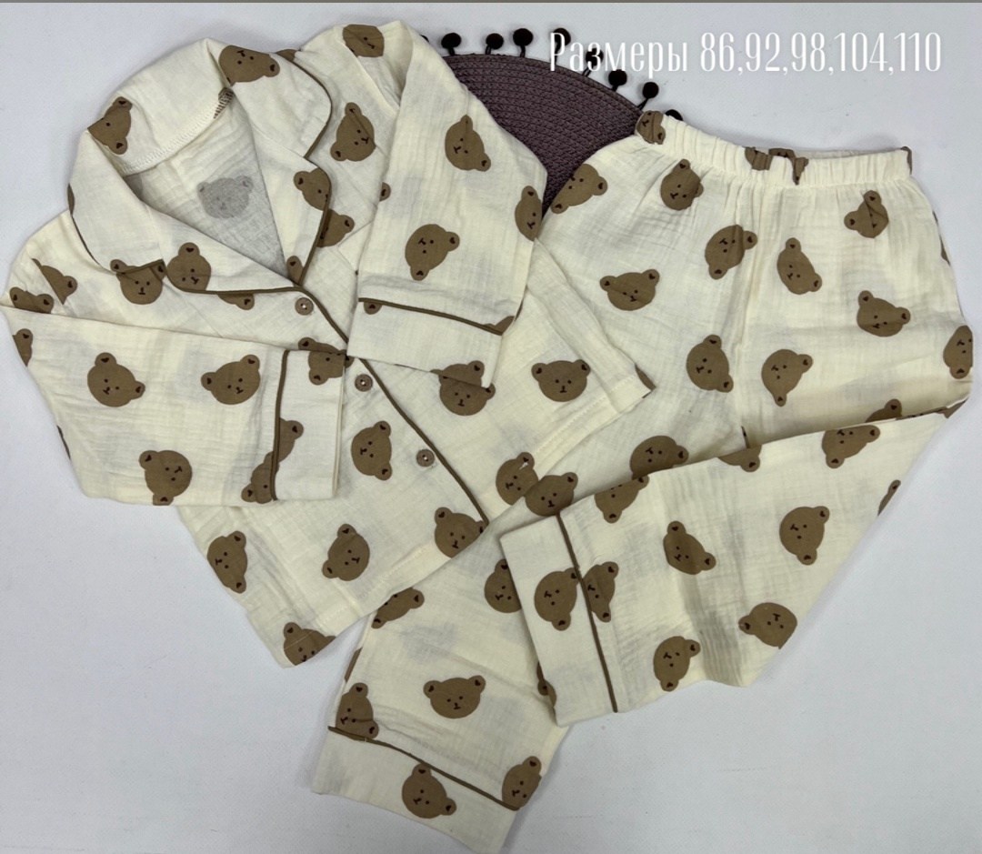 пижама из фланели детская,комплект пижама,пижама для малыша,пижама детская,пижама с мишками