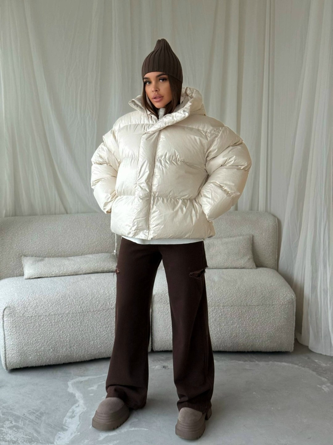 модная куртка,куртка оверсайз,стильная куртка,куртка комбинированная,куртка пуховик