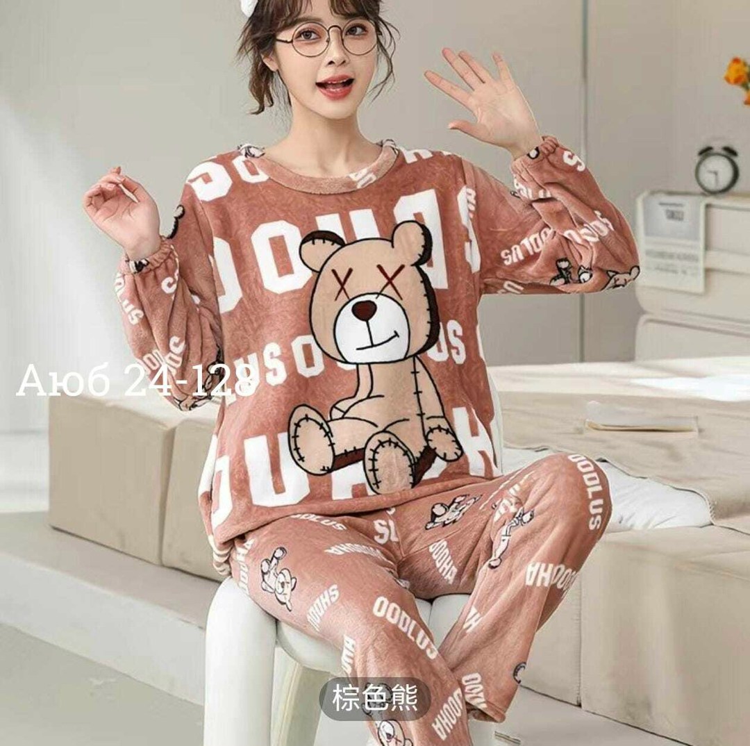 теплая пижама,теплая пижама женская,домашняя одежда пижама,пижамы для женщин,женская пижама