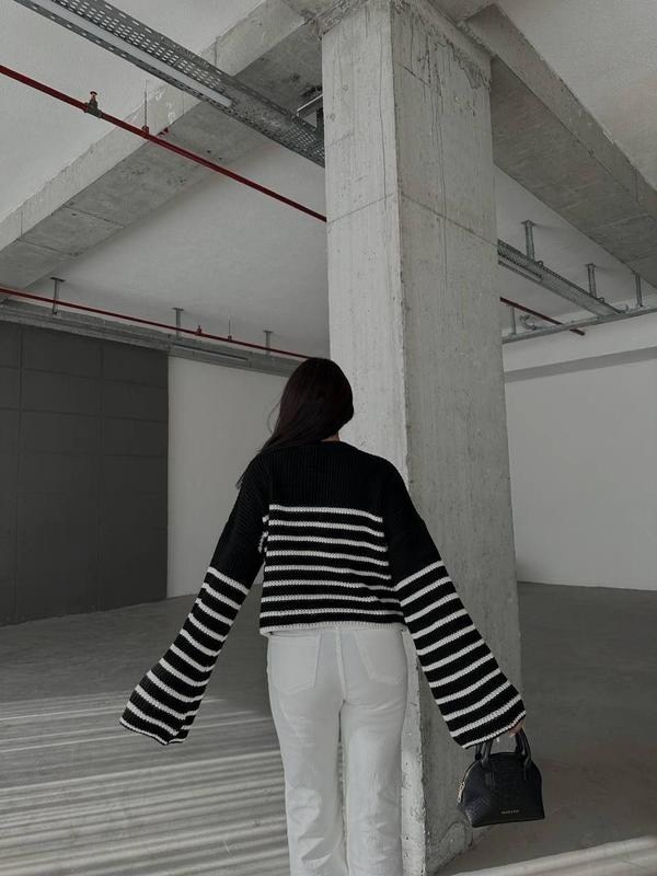свитер женский в полоску,свитер пуловер,стильный свитер,свитер в полоску,свитер
