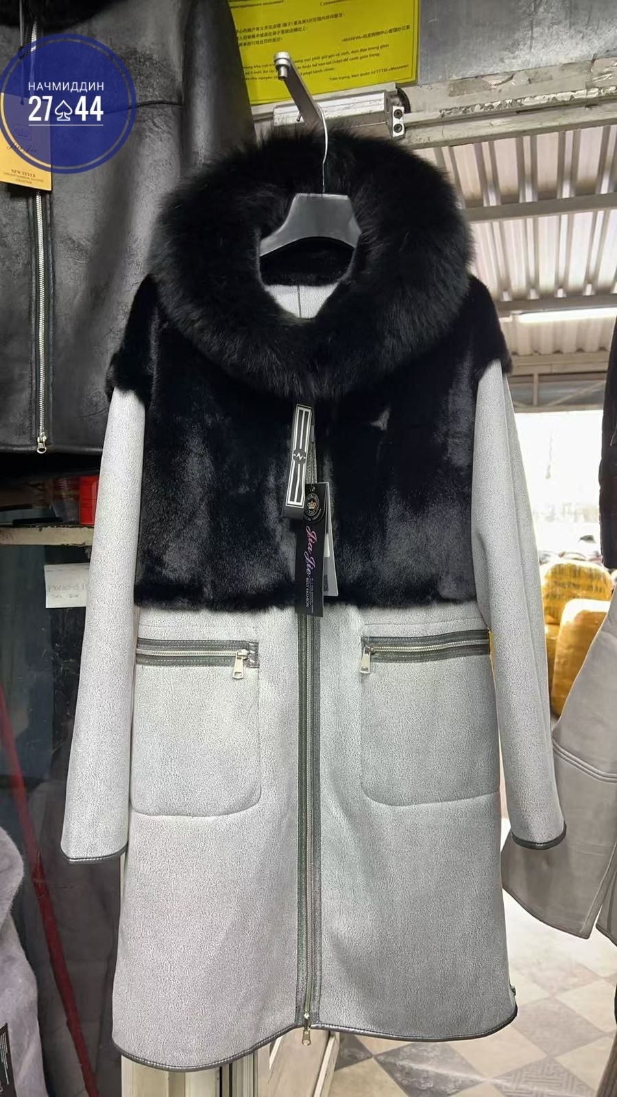 дубленка женская,пальто комбинированное,зимнее пальто,пальто с мехом,удлиненное пальто