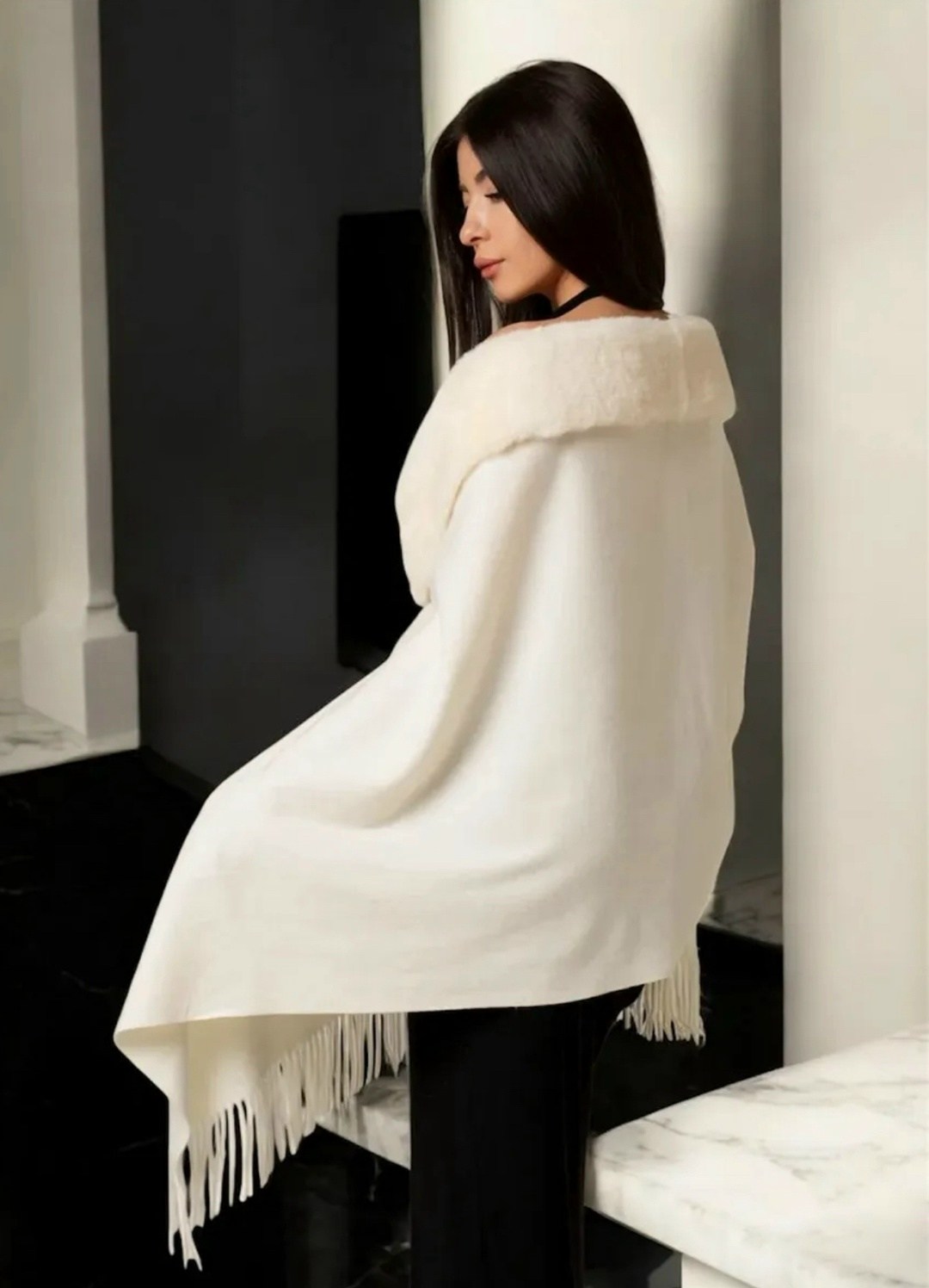 накидка из искусственного меха,накидки,накидка меховая,накидка женская теплая,пончо с мехом