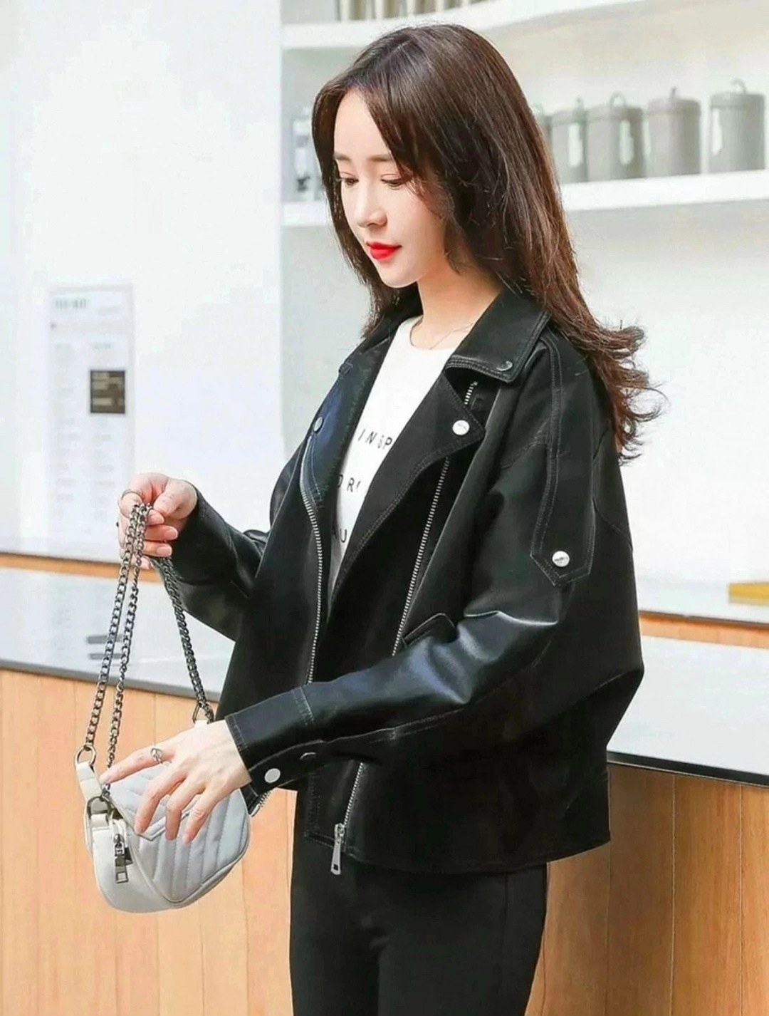 куртка из искусственной кожи женская,куртка женская кожаная,короткая куртка из искусственной кожи,женская байкерская куртка из искусственной кожи,кожаная куртка