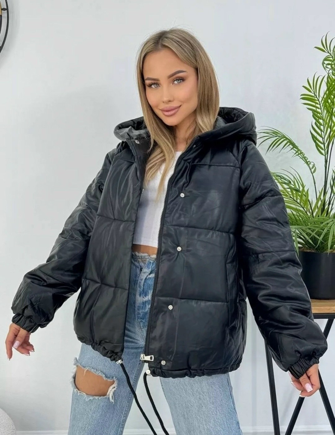 куртка женская,куртка женская из экокожи,куртка,стильная куртка,куртка весенняя короткая с капюшоном из экокожи